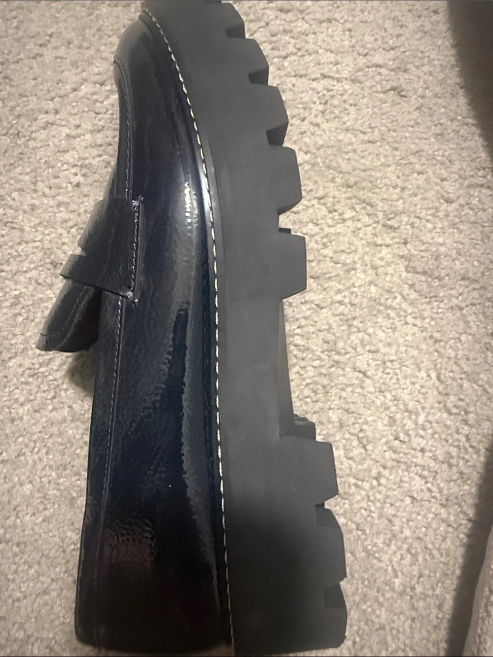 Franco Sarto Women’s Navy  Patent Penny Loafers